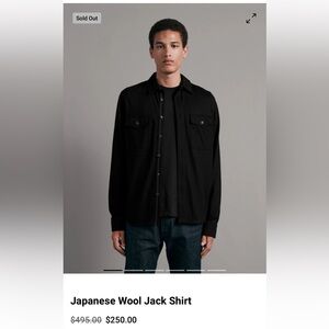 NWT Rag and Bone Japanese Wool Jacket Shirt medium in Black